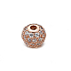 Round Brass Micro Pave Cubic Zirconia Beads(ZIRC-N016-01RG-6MM)-2