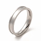 201 Stainless Steel Grooved Finger Ring Settings(STAS-P323-11P)-1