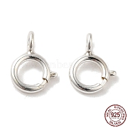925 Sterling Silver Spring Ring Clasps, Silver, 5.5mm(STER-A007-24C)