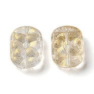 Transparent Glass Beads, Flower, Lemon Chiffon, 18x13x7.5mm, Hole: 1.2mm, about 10pcs/bag(GLAA-D007-01E)