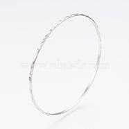 304L Stainless Steel Buddhist Bangles, Ripple, Stainless Steel Color, 2-5/8 inch(6.8cm), 2.5mm(BJEW-G568-15P)