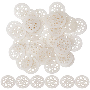 Plastic Ceiling Disc, White, 46.5x5mm, Hole: 6.5mm and 3.5mm and 5mm(FIND-WH0036-38)