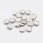 304 Stainless Steel Stamping Blank Tag Pendants, Flat Round, Stainless Steel Color, 10x1mm, Hole: 1.2mm(STAS-Q056-10mm)