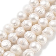 Natural Cultured Freshwater Pearl Beads Strands, Potato, Old Lace, 10~11mm, Hole: 0.6mm, about 18~19pcs/strand, 6.89~7.09 inch(17.5~18cm)(PEAR-C003-20A)