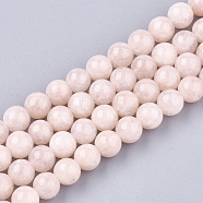 Natural Quartz Beads Strands, Round, Dyed, Pink, 6mm, Hole: 1mm, about 63~64pcs/strand, 14.9 inch~15.1 inch(G-T108-31A-1)