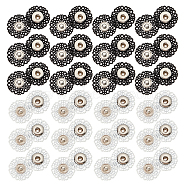 24 Sets 2 Colors Zinc Alloy Snap Buttons, Garment Buttons, Sewing Accessories, Flower, Mixed Color, 21x6mm, 12 sets/color(BUTT-NB0001-50)