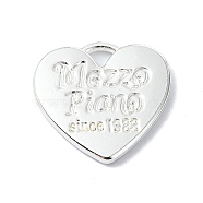 Rack Plating Alloy Pendants, Heart, Silver, 17.5x18.5x2mm, Hole: 4x3mm(FIND-M014-15B-S)