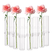 Glass Tube, Hydroponic Plant Vase, with Plastic S-shaped Hook, Clear, 25x152mm, Inner Diameter: 22mm(AJEW-WH0009-29A)