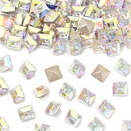 Preciosa&reg MAXIMA Crystal Fancy Stones, Czech Crystal, 435 23 615 Square, Dura Foiling, 00030 200 Crystal AB, 6x6mm(X-PRC-FA6-00030-200)