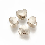 Brass Spacer Beads, Heart, Coffee Golden, 4.5x5.5x3.5mm, Hole: 1.2mm(KK-T029-141LG)