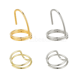 4Pcs 4 Styles Brass Finger Nail Tip Claw Rings, Fingernail Claw Nail Cap Cover Ring, for Women Girls, Mixed Color, 4~22.5mm, 1pc/style(MRMJ-NB0001-23)