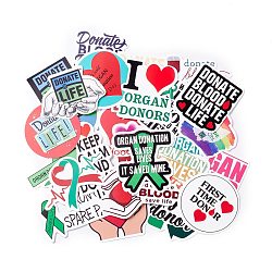 Donate Life Theme Waterproof Self Adhesive Paper Stickers, for Suitcase, Skateboard, Refrigerator, Helmet, Mobile Phone Shell, Word, 30~52x39~72x0.2mm, about 50pcs/bag(DIY-F108-08)