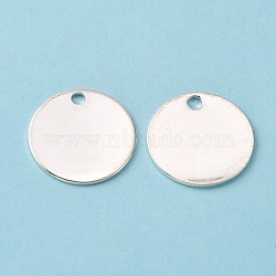 Brass Pendants, Stamping Blank Tag, Flat Round, Silver, 20x1mm, Hole: 2mm(KK-WH0041-02-S)