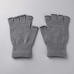 Polyester Fingerless Gloves, Silver, 185x135x14.5mm(AJEW-WH20020-193B)