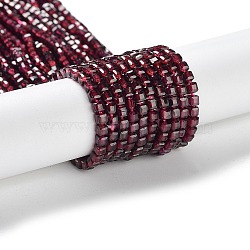 Natural Garnet Beads Strands, Cube, Faceted, 3x3x3mm, Hole: 0.7mm, about 132~133pcs/strand, 15.55''(39.5cm)(G-P514-B04-02)
