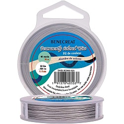 Tiger Tail Wire,Nylon-coated 304 Stainless Steel,Light Grey,0.6mm,about 120 Feet(40 yards)/strand(TWIR-BC0001-02A)