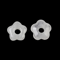 Natural Quartz Crystal Pendants, Rock Crystal Flower Charms, 14.5~15x15.5x5~5.5mm, Hole: 4mm(GG-CBA2BD6-01C)