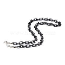 Eyeglasses Chains, Acrylic Cable Chains Neck Strap Mask Lanyard, with Alloy Lobster Claw Clasps and Rubber Loop Ends, Gray, 660~670mm(AJEW-P117-01P-02)