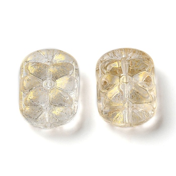 Transparent Glass Beads, Flower, Lemon Chiffon, 18x13x7.5mm, Hole: 1.2mm, about 10pcs/bag