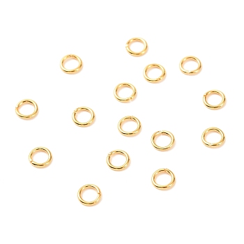 Brass Open Jump Rings, Long-Lasting Plated, Round Ring, Real 18K Gold Plated, 21 Gauge, 4.5x0.7mm, Inner Diameter: 3.1mm