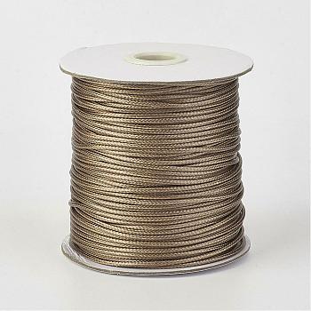 Eco-Friendly Korean Waxed Polyester Cord, Tan, 2mm, about 90yards/roll(80m/roll)