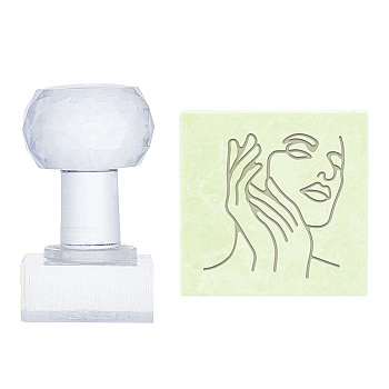 Clear Acrylic Soap Stamps, DIY Soap Molds Supplies, Rectangle, Human, 60x36x38mm, Pattern: 33x35mm
