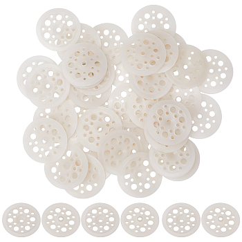 Plastic Ceiling Disc, White, 46.5x5mm, Hole: 6.5mm and 3.5mm and 5mm