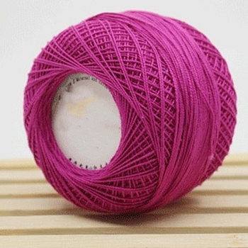 45g Cotton Size 8 Crochet Threads, Embroidery Floss, Yarn for Lace Hand Knitting, Medium Violet Red, 1mm
