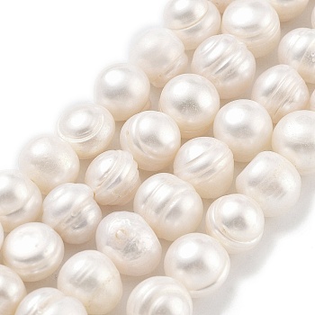 Natural Cultured Freshwater Pearl Beads Strands, Potato, Old Lace, 10~11mm, Hole: 0.6mm, about 18~19pcs/strand, 6.89~7.09 inch(17.5~18cm)