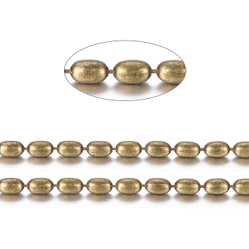 Brass Ball Chains, Oval Beads Chains, Long-Lasting Plated, Soldered, with Spool, Cadmium Free & Nickel Free & Lead Free, Antique Bronze, 4.6x3mm, about 150.91 Feet(46m)/roll