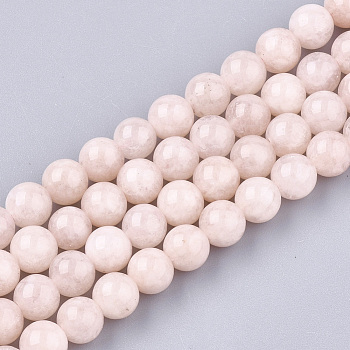 Natural Quartz Beads Strands, Round, Dyed, Pink, 6mm, Hole: 1mm, about 63~64pcs/strand, 14.9 inch~15.1 inch