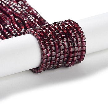 Natural Garnet Beads Strands, Cube, Faceted, 3x3x3mm, Hole: 0.7mm, about 132~133pcs/strand, 15.55''(39.5cm)
