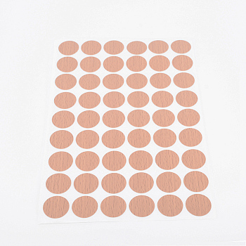 PVC Stickers, Screw Hole Covered Stickers, Round, PeachPuff, 213x143x0.4mm, Stickers: 21mm, 54pcs/sheet