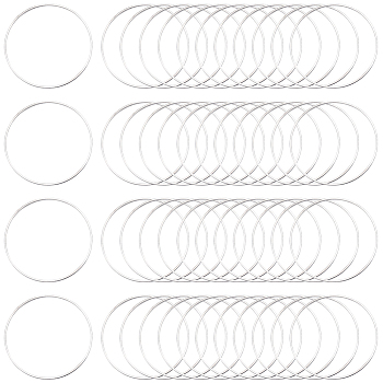 50Pcs Brass Linking Rings, Round Ring, Platinum, 50x1mm, Inner Diameter: 48mm