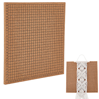 Square Cork Blocking Mats for Knitting, Blocking Boards with Grids for Needlepoint Crochet, BurlyWood, 30x30x1cm