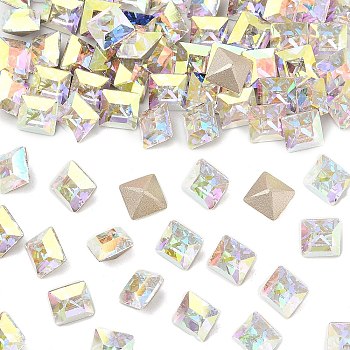 Preciosa&reg MAXIMA Crystal Fancy Stones, Czech Crystal, 435 23 615 Square, Dura Foiling, 00030 200 Crystal AB, 6x6mm