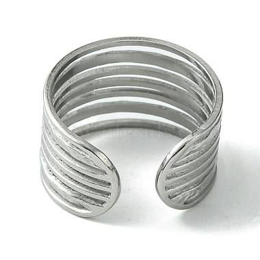 304 Stainless Steel Open Cuff Ring(RJEW-L110-041P)-3