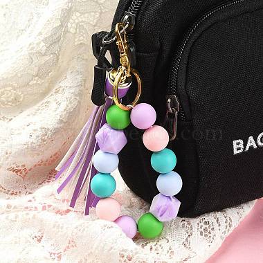 DIY Tassel & Silicone Beaded Keychain Making Kit(DIY-YW0008-57)-5