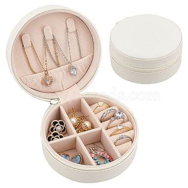 White Column Imitation Leather Jewelry Set Box
