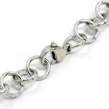 Fashionable 304 Stainless Steel Engraved Bubbles Cable Chain Bracelets(STAS-A028-B087P)-2