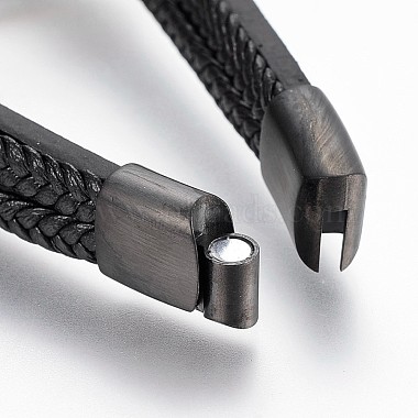 Braided Microfiber PU Leather Cord Multi-strand Bracelets(BJEW-K206-H-01B)-3