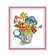Taza de té con patrón de flores kits para principiantes en punto de cruz diy(DIY-NH0003-02B)-1