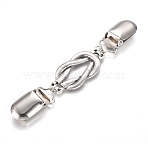 Retro Alloy Cardigan Clips, Sweater Collar Clips, Dresses Shawl Clips, for Women Girls, Knot, Antique Silver & Platinum, 121mm(X-JEWB-WH0009-51)