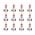 Zinc Alloy Enamel Pendants, Rocket, Colorful, Golden, 27.5x13x1.2mm, Hole: 2mm, 40pcs/set(PALLOY-CJ0001-16)