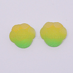 Gradient Style Resin Cabochons, Imitation Food, Little Feet, Green, 16x16x7mm(CRES-CJC0001-09B)
