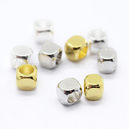 Cube Brass Spacer Beads, , Mixed Color, 3x3x3mm, Hole: 2mm(KK-L015A-01)