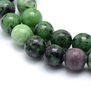 Natural Ruby in Zoisite Round Beads Strands, 8mm, Hole: 1mm, about 47pcs/strand, 15.7 inch(40cm)(X-G-P331-02-8mm)