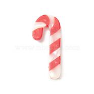 Christmas Cellulose Acetate Alligator Hair Clip, with Alloy Chips, Candy Cane, 48.5x20mm(PHAR-K003-01D)