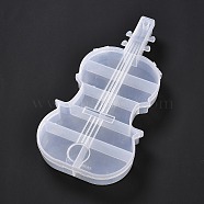Plastic Bead Containers, for Small Parts, Hardware and Craft, Guitar, Clear, 21.6x10.75x2.6cm, Hole: 5.5mm(X-CON-C006-27)