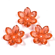 Transparent Acrylic Beads, Flower, Orange Red, 23.5x21x6.5mm, Hole: 2mm, 462pcs/500g(OACR-H118-03G)